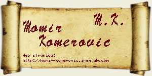 Momir Komerović vizit kartica